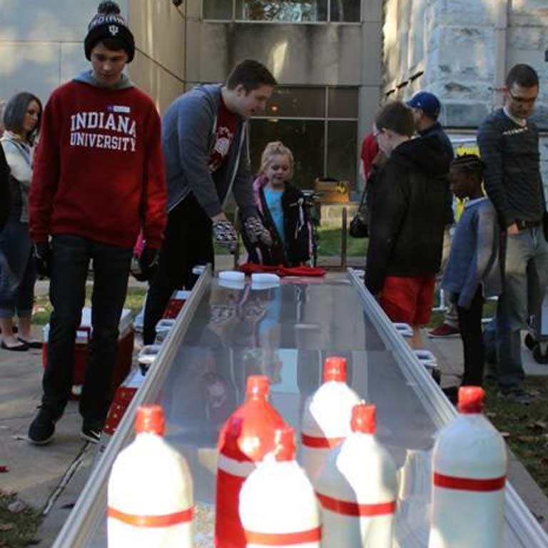 A scientific demonstration for school-age children.